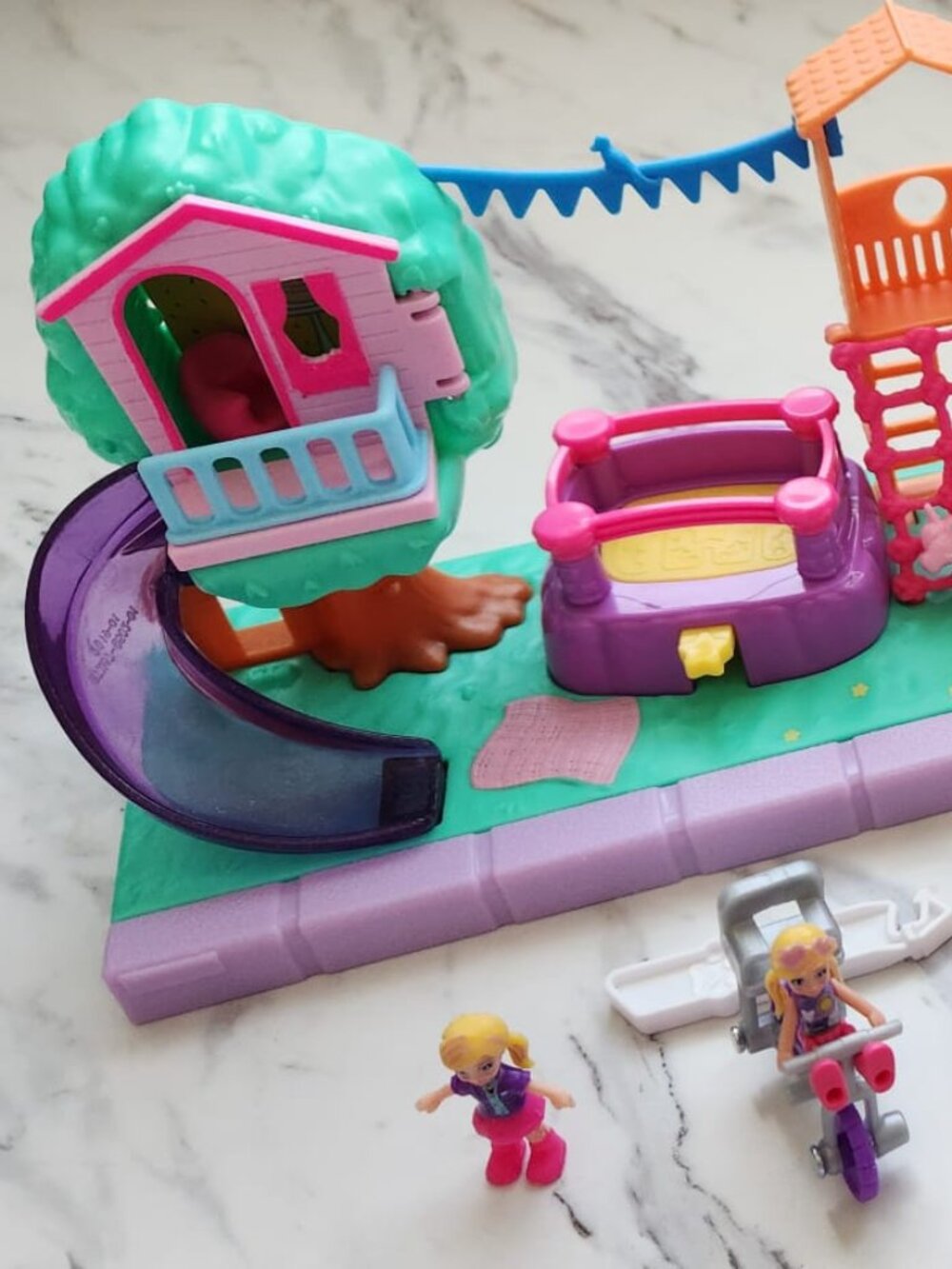 Polly Pocket Playground Adventure + Pollyville House & Sunshine Beach 3 Playsets